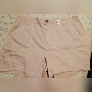 AERIE Women's Pink Frayed Hem Shorts  Size XL